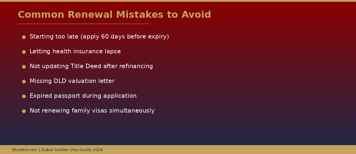 Common mistakes to avoid when renewing Golden Visa