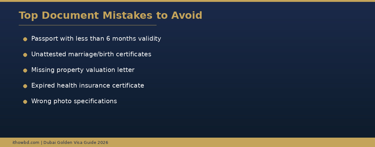 Common document mistakes to avoid when applying for Golden Visa