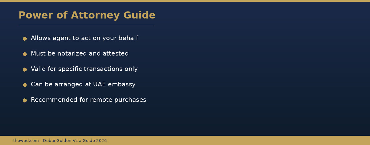 Power of attorney guide for remote property purchase in Dubai