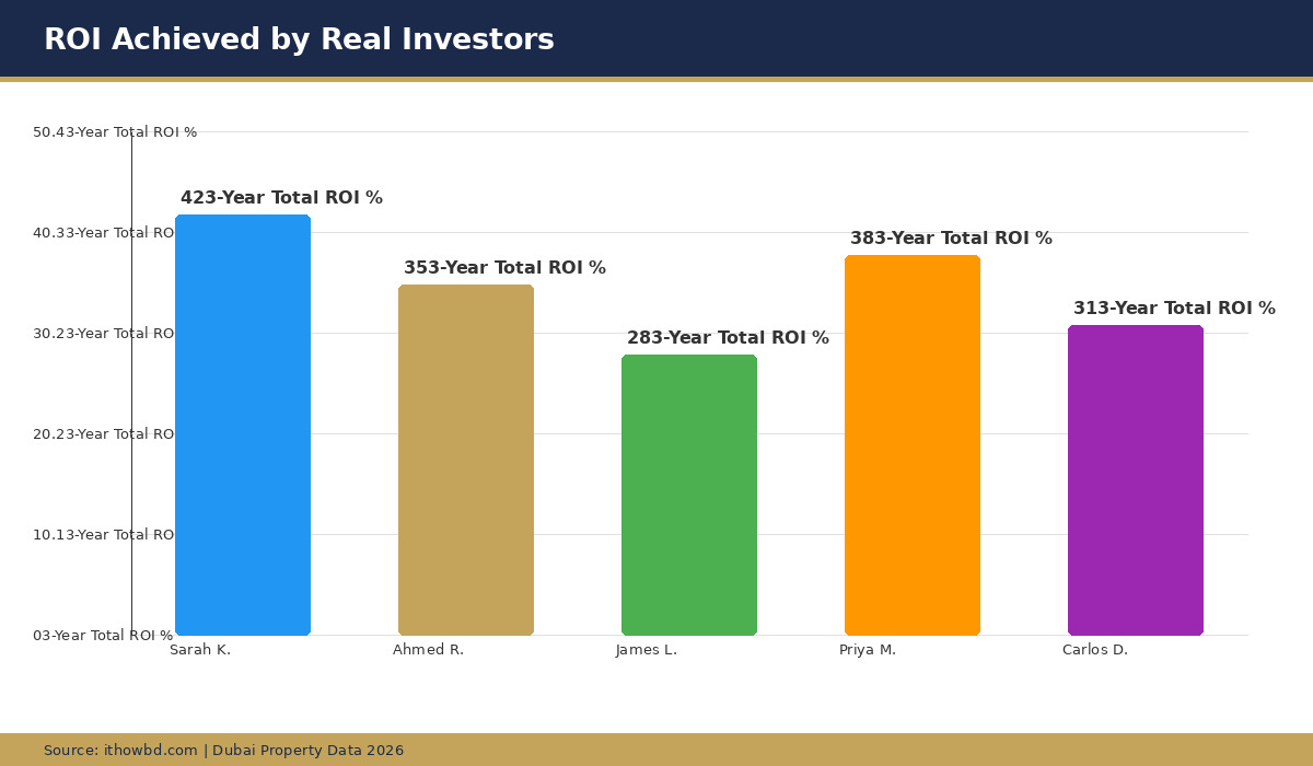 ROI comparison chart showing returns achieved by real expat investors in Dubai